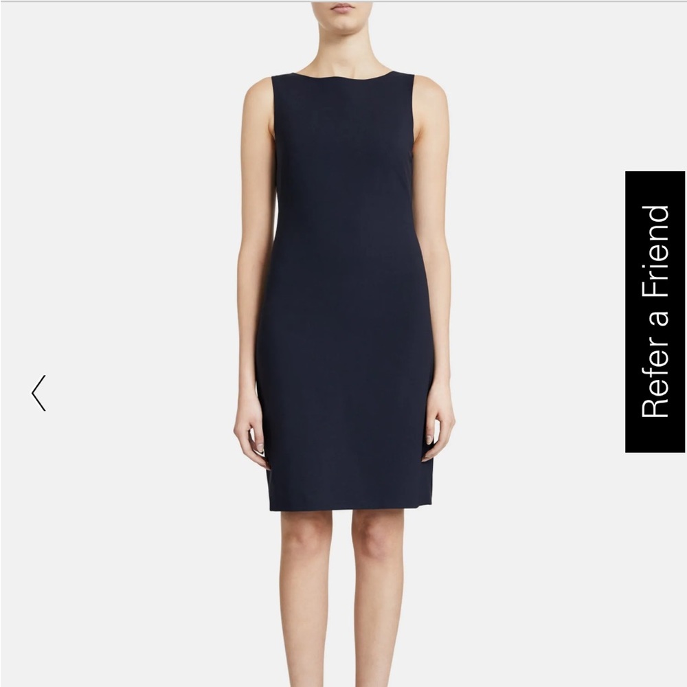 Theory Sheath Dress In Sevona Stretch Wool size 6 Navy